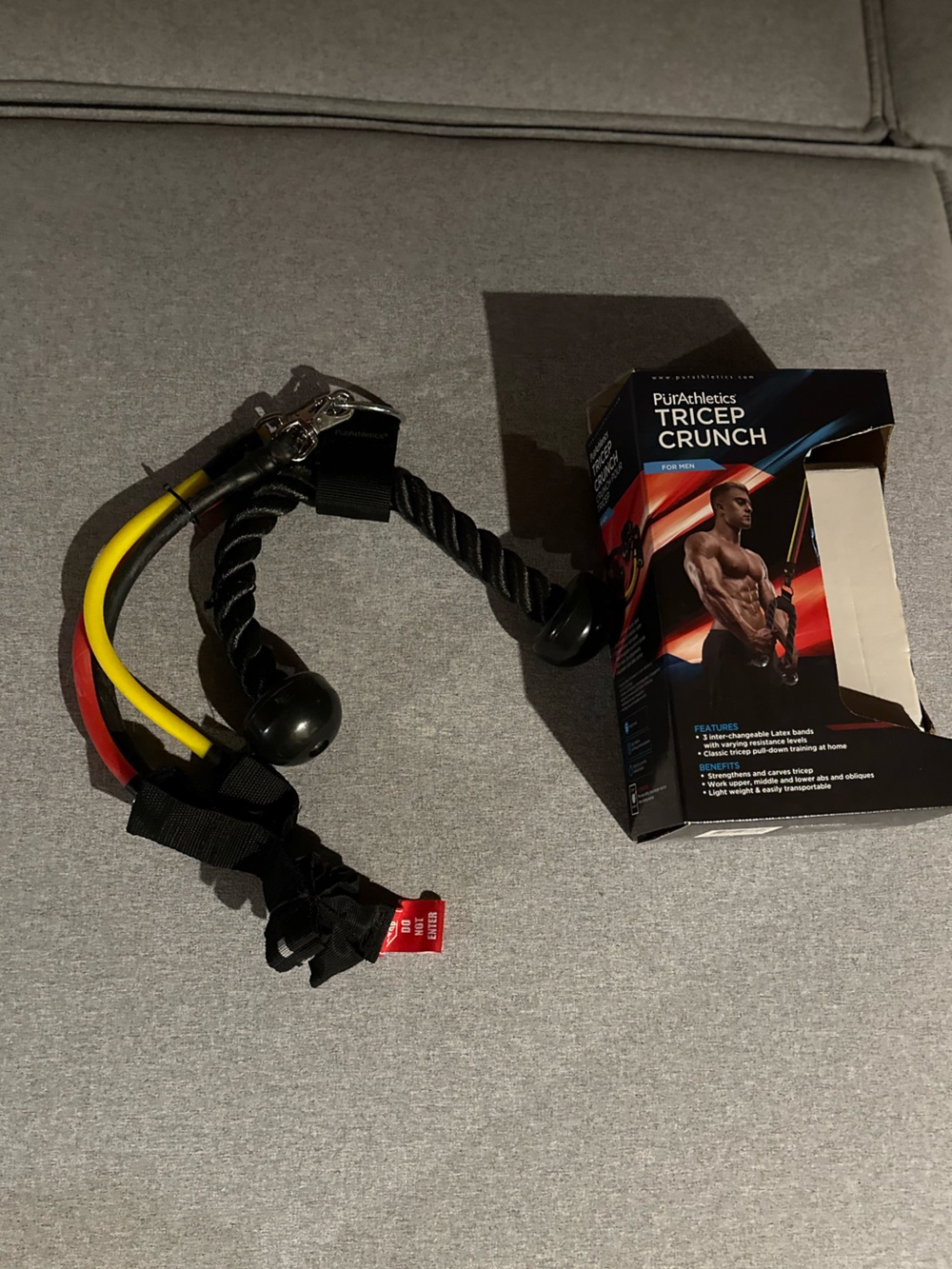 Tricep Rope and Resistance Band Attachment - Black/Red/Yellow